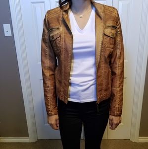 Brown faux leather jacket